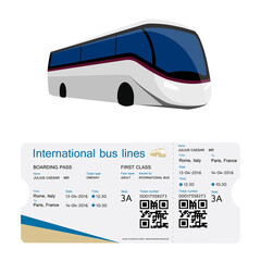 Bus and boarding pass ticket template design isolated on white. © viktorijareut