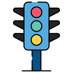 A unique design icon of traffic lights