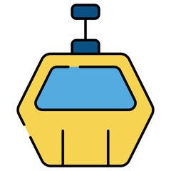 A trendy vector design of cable car