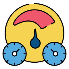An editable design icon of speedometer 