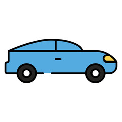 A private transport icon, flat design of sports car