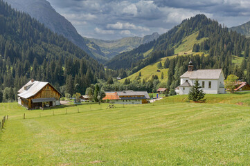 idyllischer Urlaubsort Baad,Kleinwalsertal,Mittelberg,Vorarlberg,Österreich