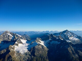 スイスの山　マッターホルン山頂からの眺め　8月