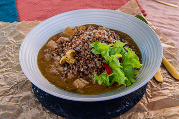 Groat with meat