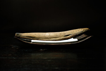 Matured Japanese fish on a plate in a restaurant
