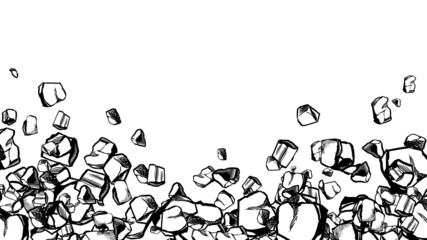 モノクロ　漫画　壁紙　効果　石　小石