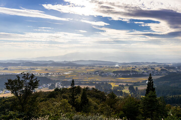 秋の尾花沢市郡部の風景