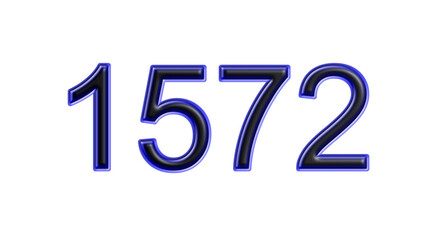 blue 1572 number 3d effect white background