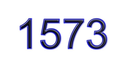 blue 1573 number 3d effect white background