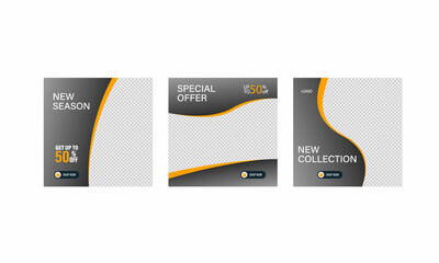 Set of sale banner template design. Vector illustration.	