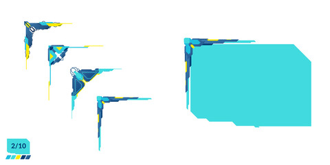 Set of high-tech corners for decoration, window interface design
