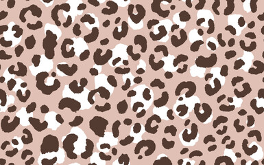 Abstract modern leopard seamless pattern. Animals trendy background. Beige and brown decorative vector stock illustration for print, card, postcard, fabric, textile. Modern ornament of stylized skin