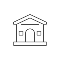 House building line outline icon