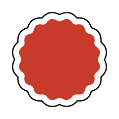 Red geometric shape sticker