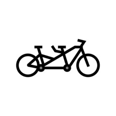 Fototapeta premium tandem bike bicycle for couple color icon vector. tandem bike bicycle for couple sign. isolated symbol illustration