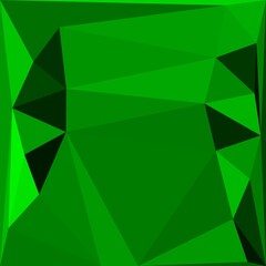 Plakat cubist triangular mosaic design from many neon green dots in regular geometric socal distance arrangement on black background
