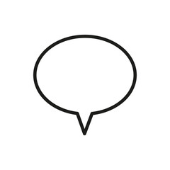 Creative icon design in simple style. Bubble speech outline isolated on white. Vector illustration.