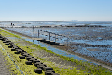 Ebbe an der Nordseeküste, Nationalpark Niedersächsisches Wattenmeer, Harlesiel, Carolinensiel,...