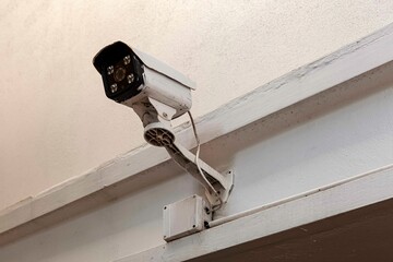 Small CCTV camera for security installed at the resort