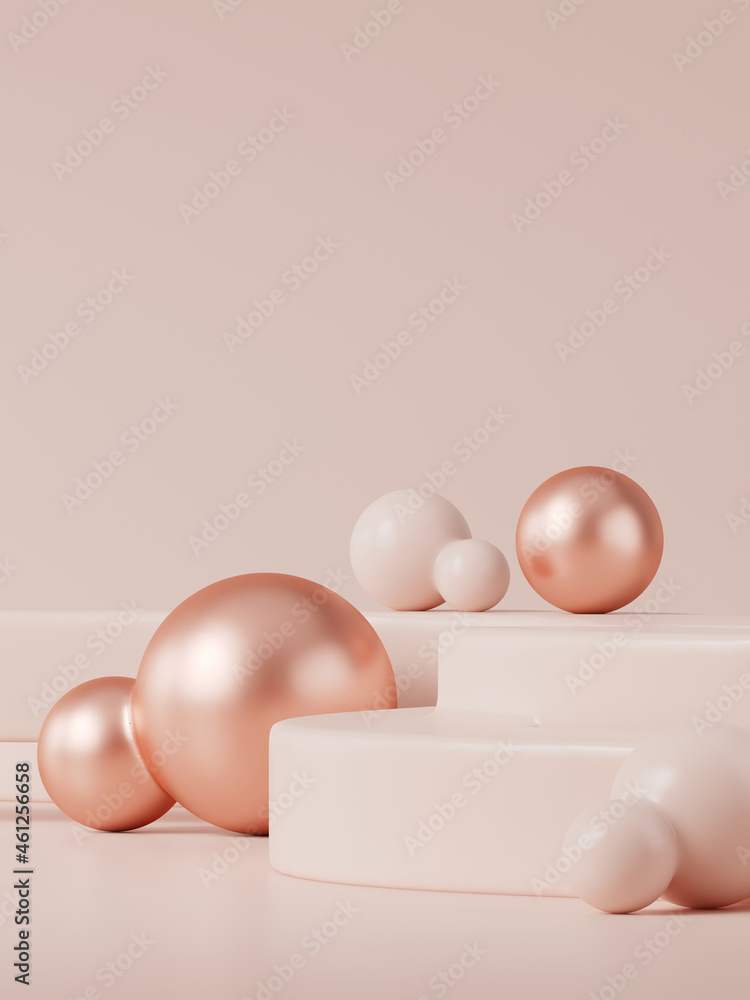 Poster winter mockup concept for product presentation. blue and pink gradient podium and pink cloud scene. 