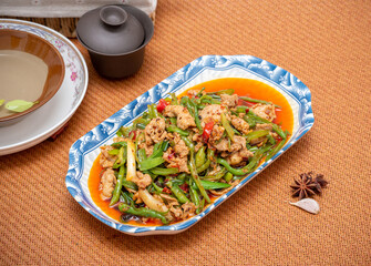 Classic Chinese Food Home Cooking Salt Fried Meat