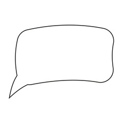 Creative icon design in simple style. Bubble speech outline isolated on white. Vector illustration.