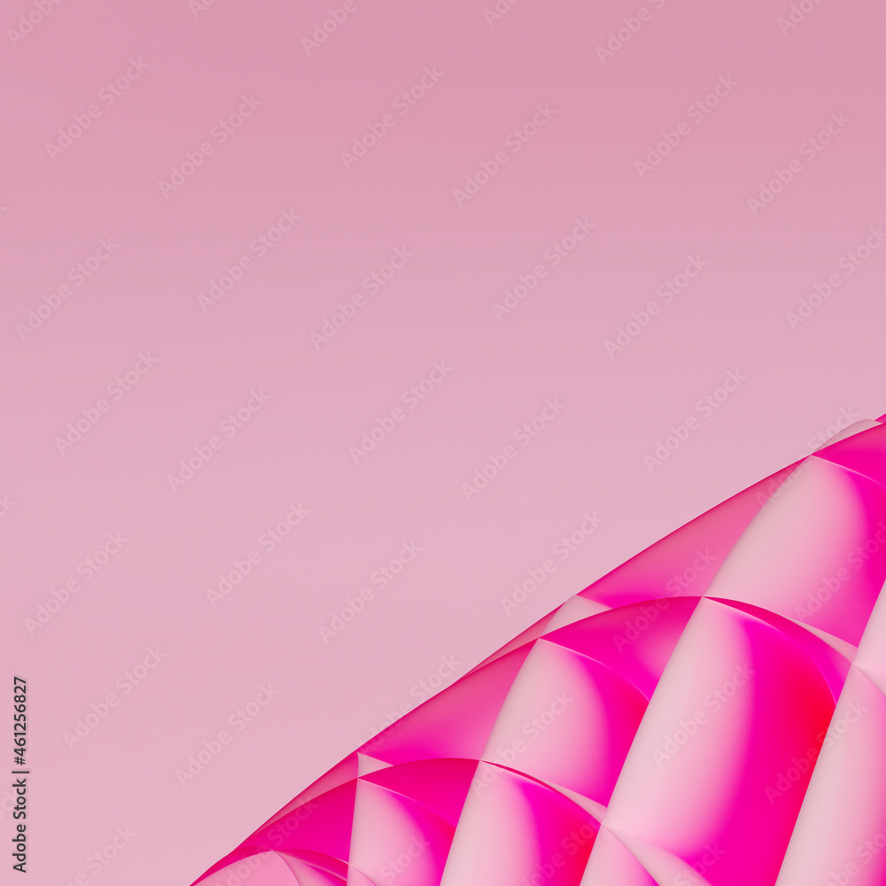 Poster minimal abstract background for product presentation. pink paper honeycomb on pink background. 3d re