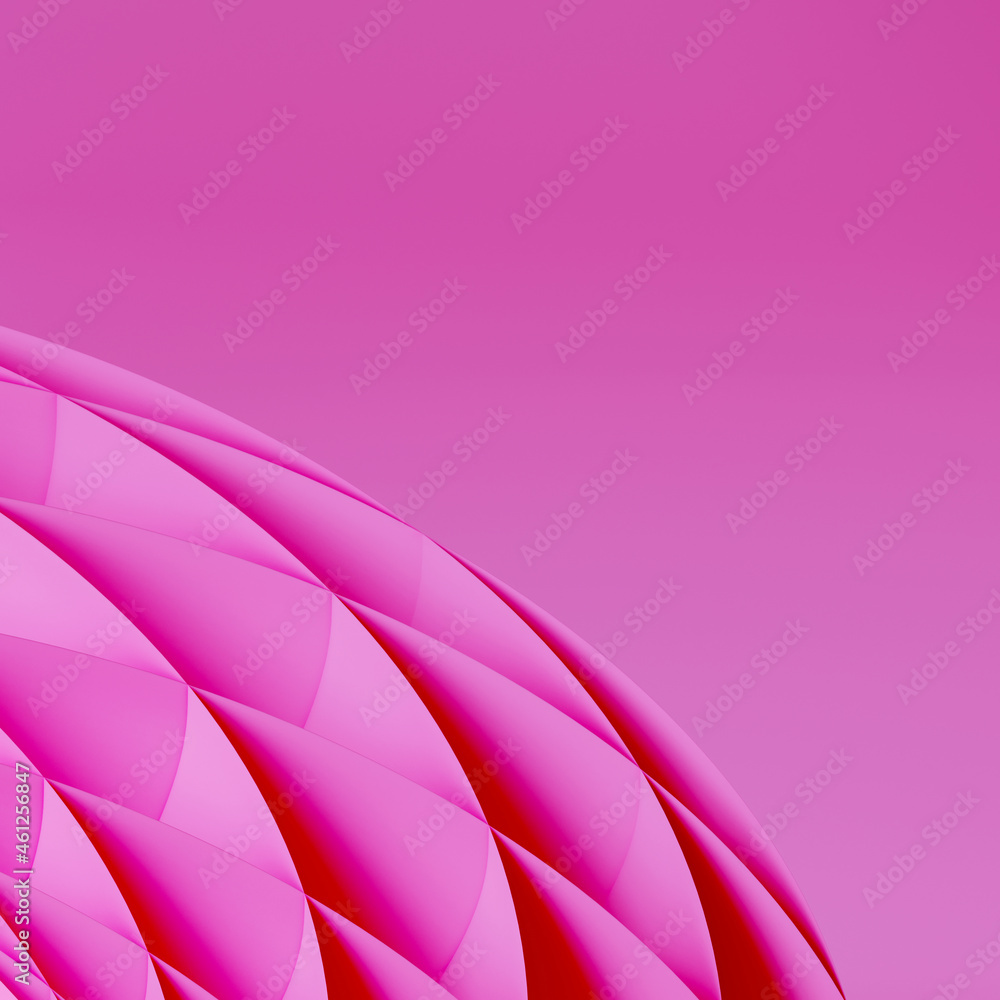 Poster minimal abstract background for product presentation. pink paper honeycomb on pink background. 3d re