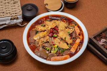 Classic Chinese Food Fried ducks blood