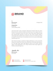Fototapeta premium Abstract Letterhead Design Modern Business Letterhead Design Template creative red letterhead design pink yellow lite color letterhead letter head elegant layout