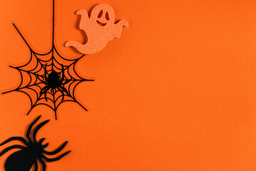 Top view of creative Halloween concept background with copy space. - Powered by Adobe