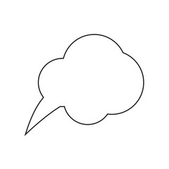 Creative icon design in simple style. Bubble speech outline isolated on white. Vector illustration.