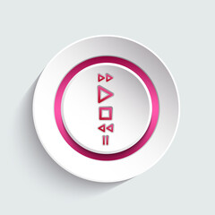 Music button design element for your website, page, template, layout. Graphic design creative element. Vector illustration.