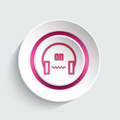 Headphones modern style button for your website, app, page, template, layout design. Vector illustration.