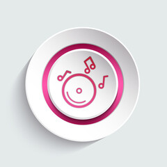 Music button design element for your website, page, template, layout. Graphic design creative element. Vector illustration.