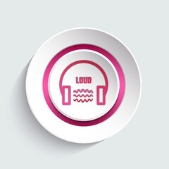 Headphones modern style button for your website, app, page, template, layout design. Vector illustration.