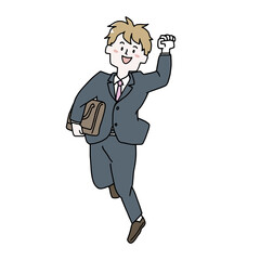 Obraz premium ジャンプしている男性会社員