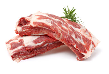 Raw Pork Ribs Isolated On White Background