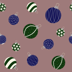 Seamless pattern Christmas balls