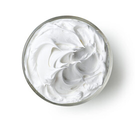 bowl of whipped egg whites cream