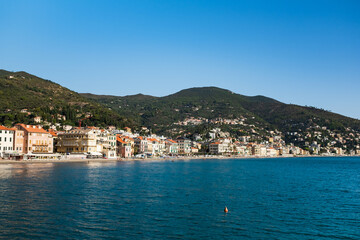 Fototapeta na wymiar view of the bay in Alassio, Italy