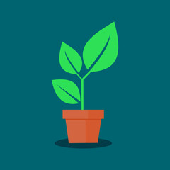 A tree in a pot. The concept of growth. vector illustration