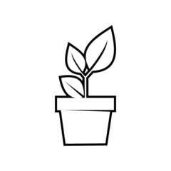 modern plant pot icon. plant pot logo. vector illustration.