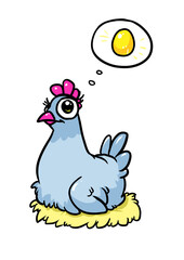 Chicken mom hen plans golden egg illustration