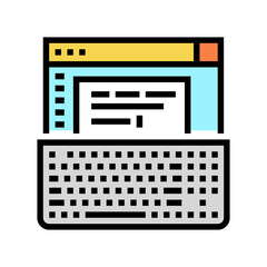 Fototapeta na wymiar typewriter occupation color icon vector. typewriter occupation sign. isolated symbol illustration