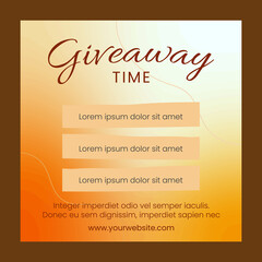 Giveaway banner design template Premium Vector