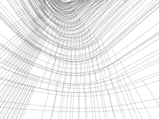 modern architecture vector 3d drawing