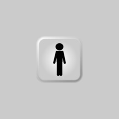Man Icon vector. Simple flat symbol. Perfect Black pictogram illustration on grey background.