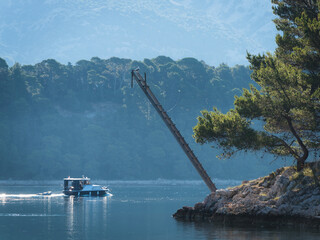 Fototapeta premium Boats in the bay of Supetarska Draga, Rab island, Croatia.