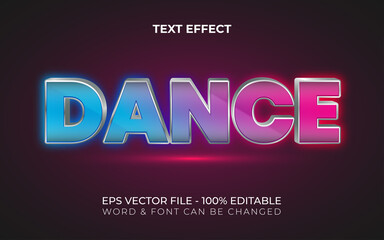 Dance text effect colorful style. Editable text effect.